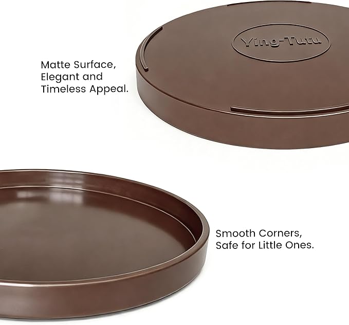 2 Pack 10" Bathroom and Vanity Tray, ABS Bathroom Counter Organizer, Coffee Table Decor for Perfume, Candles, Keys &More. Kitchen Countertop Organizer, Decorative Tray Soap Holder, Brown