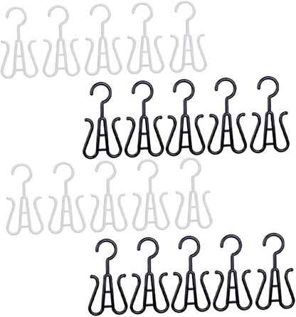 20pcs Shoe Hanger Rack Plastic Shoe Holders White Hanging Organizer Over Door Rack Storage Hooks
