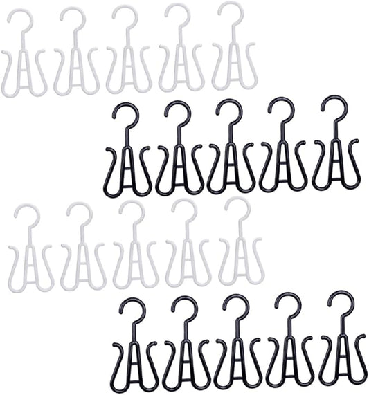 20pcs Shoe Hanger Rack Plastic Shoe Holders White Hanging Organizer Over Door Rack Storage Hooks