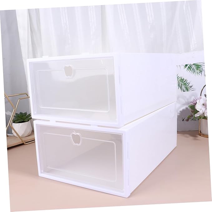 iplusmile 6pcs Transparent Shoe Storage Boxes Thickened PP Material Drawer Organizer for High Heels Sneakers Slippers Boots Protective Stackable Shoe Display Containers