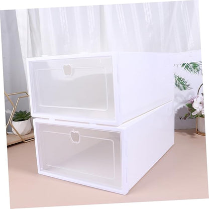 iplusmile 6pcs Transparent Shoe Storage Boxes Thickened PP Material Drawer Organizer for High Heels Sneakers Slippers Boots Protective Stackable Shoe Display Containers