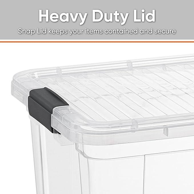 Superio Clear Storage Box with Lid, 21 Quart Plastic Container Bins for Organizing, Stackable Crates, BPA Free, Non Toxic, Odor Free, Organizers for Home, Office, School, and Dorm, 10 Pack