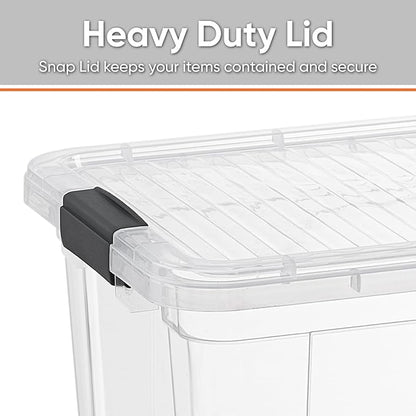 Superio Clear Storage Box with Lid, 1.85 Quart Plastic Container Bins for Organizing, Stackable Crates, BPA Free, Non Toxic, Odor Free, Organizers for Home, Office, School, and Dorm, 10 Pack