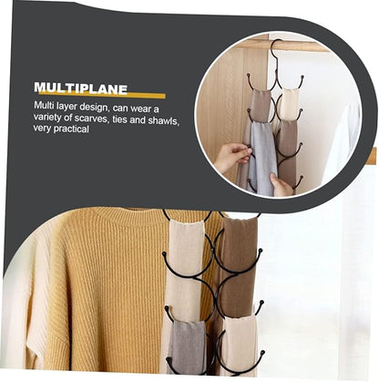 STOBAZA Multi Tie Organizer Hanger Versatile Scarf and Tie Storage Rack for Closet Sturdy Design for Space-Saving Organization of Scarf and Shawls