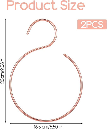 2 Pack Hat Hangers for Closet, Holds 20 Baseball Caps Sturdy Rose Gold Cap Holder Space-Saving Hat Rack Organizer for Wall or Rod Mount
