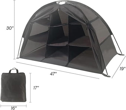Camping Organizer Shoes,Tent Organizer, RV Shoe Organizer with Zippered Flap(Black)