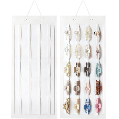 SMUK Hair Claw Clip Holder for Girls, Hanging Claw Clips Storage Organizer for Women, Hair Clip Stand Holder for Wall, Door, Closet, Big Claw Clip Display for Teen Girls