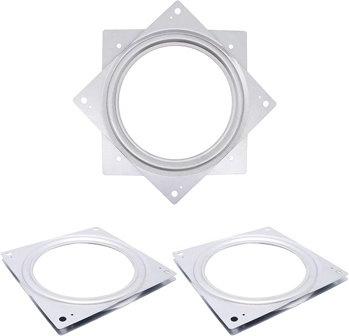 3PCS 6 Inch Lazy Susan for Table Top, Steel Ball Bearing Square Rotating Tray Hardware, Metal Lazy Susan Turntable Swivel Plate for Bar Stool Chair, Serving Trays, Storage Racks