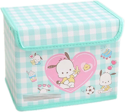 Kawaii Caretoon Fodable Stoage BIn, Cute Anime Collapsible Organizer basket Makeup Holder Office Desk Room Storage Bin (White Puppy)