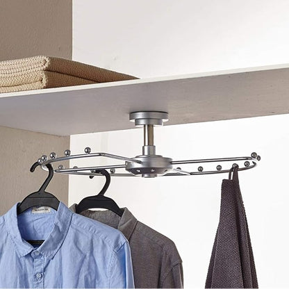 PeaceipUS Wardrobe 360° Rotating Hanger Cloakroom Corner Hanging Hanger Space Saving Round Metal Hanger