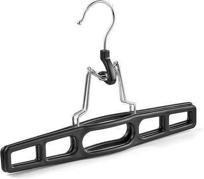 DEILSY™ Pants Hangers Skirt Hanger Pant with Locking Hook Versatile Skirt Hangers for Closet Organization Black Jean for Men and Women Heavy Duty 10 Pack