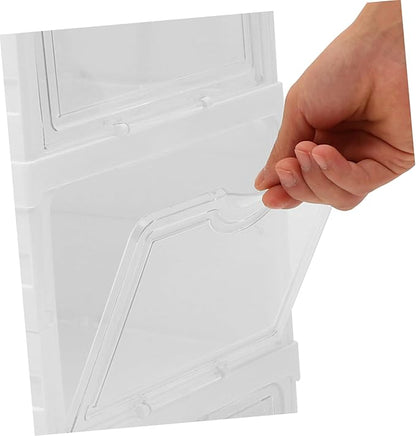 Garneck Shoe Boxes Stackable Lids Storage Organizer Box for Shoes Material Bins for Organization