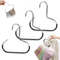Durable Steel Hangers: Maximize Closet Space with Versatile Storage, Multifunctional Stainless Steel Hat Hangers, Heavy Duty Space Saving Closet Organizer for Hats, Scarves, Belts (Black,3PCS)