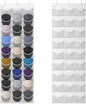 Baseball Hat Rack, 27 Pocket Over-The-Door Hat Organizer with Clear Deep Pockets to Display Baseball Caps Collection, Complete with 3 Over Door Hooks (White, 27 Pockets)
