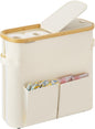 StorageWorks Toilet Paper Storage Baskets with Dual Flip Lids, Toilet Paper Organizer for Bathroom, Toilet Paper Container with Side Pocket, Holds 9 Mega or 12 Regular Rolls, Medium, Beige