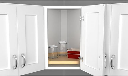 Rev-A-Shelf 22" Single Maple Wood D-Shape Single-Shelf Lazy Susan Turntable with Swivel Bearing for Diagonal Corner Wall Kitchen Cabinets, 4WLS201-22-BS52