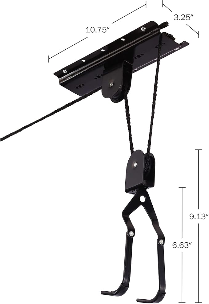 Set of 4 Bike Hangers for Garage - Hoist Pulley System with 100lb Capacity - Overhead Ceiling Storage for Bicycles or Ladders by RAD Sportz