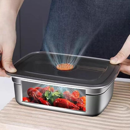 Fridge Storage Box 316 Stainless Steel Food Storage Containers | Food Grade, Leakproof Kitchen Organizer | Freshness Locking, Microwavable & Freezer Safe (1500ml Pack Of 04)