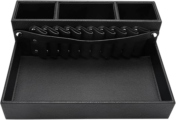 Barber Storage Box,Hairdressing Tool Holder, Multifunctional Detachable Large Storage Box, Shear Holder PU Leather Salon Scissors Holder, Hair Cutting Tools Storage Case for Barber Accessories(Small)