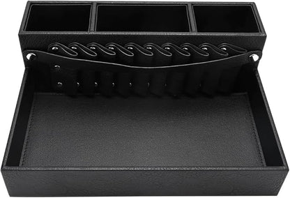 Barber Storage Box,Hairdressing Tool Holder, Multifunctional Detachable Large Storage Box, Shear Holder PU Leather Salon Scissors Holder, Hair Cutting Tools Storage Case for Barber Accessories(Small)