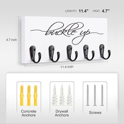 Tie Rack and Belt Organizer for Closet, Wall Mount Belt Hanger and Tie Organizer for Stores and Displays Mens Accessories for Easy Selection and Space Saving Efficiency(11.4" x 4.7") (White)