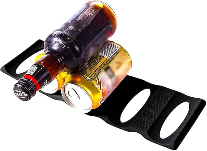 Ulalaza 2Pcs Bottle Stacking Mat Can Stacker Kitchen Cabinet and Fridge Storage Rack Wine Bottles Holder