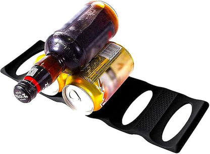 Ulalaza 2Pcs Bottle Stacking Mat Can Stacker Kitchen Cabinet and Fridge Storage Rack Wine Bottles Holder