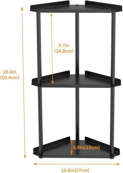 Jesginboo 3 Tier Bathroom Counter Organizer, Vanity Organizer Corner Shelf, Skincare, Makeup Countertop Organizers, Kitchen, Bathroom Counter Storage, Black
