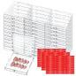 CloudTrip 30Boxes Large (8 x 8cm) Press On Nail Packaging Storage Box and 90pcs Adhesive Tabs - Acrylic Organizer Case for Artificial Nail for Nail Business Supplies (clear, L)