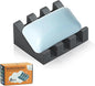Self Draining Silicone Soap Dish for Shower & Kitchen - Non-Slip Waterfall Bar Soap Holder Tray, Soap Saver Keeps Soap Dry, Easy to Clean & Hygienic (Grey, 1 Pack)