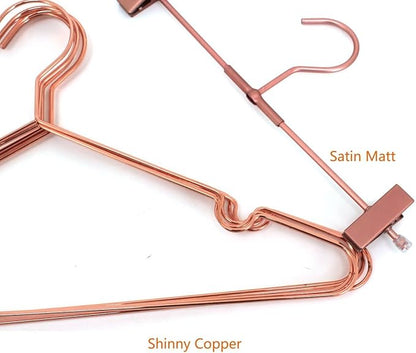 30Pack Koobay 13" Children Rose Copper Gold Shiny Metal Wire Top Clothes Hangers for Shirts Coat Storage & Display