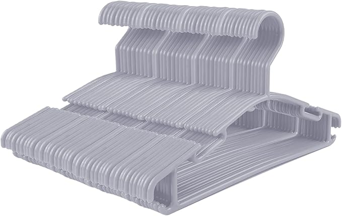 GoodtoU Plastic Baby Hangers, Gray, 60 Pack, Sturdy and Durable, Ideal for Kids' Clothes