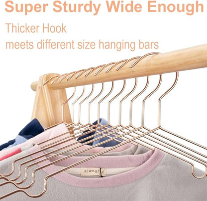 16.5" Rose Gold Copper Clothes Hangers - 30 Pack,Heavy Duty Strong Metal Hanger for Storage Display Sling Organization of Coat Shirts Dresses Jacket Elegant Standard Suit Accessory