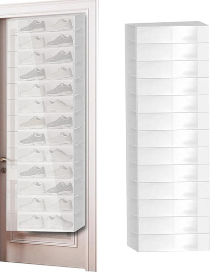Over The Door Shoe Organizer - 26 Pockets | Foldable Space Saving Shoe Rack with 26 Pockets, Door Hanger for Boots, High Heels and Shoes, Ideal for Entryway