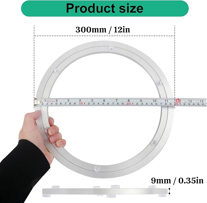 2 Pack 12 Inch Aluminium Alloy Turntable Bearing, Heavy Duty Swivel Turntable Lazy Susan for Round Dining Table, 12" Smooth Swivel Turntables for Lazy Susan Dining Table?Silver