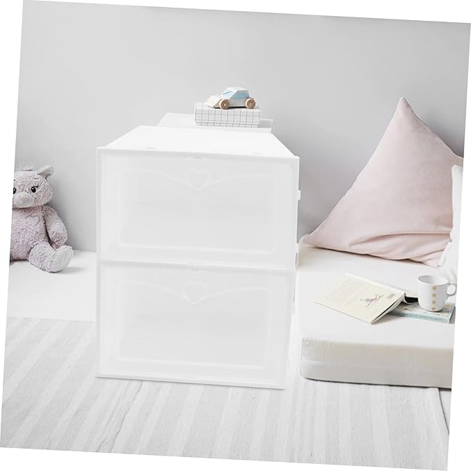 PRETYZOOM 2pcs Heavy Duty Plastic Shoe Box Storage Containers Drawer Type for Entryway under Bed Organizer