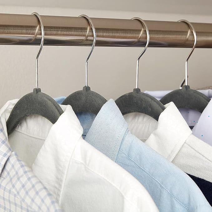 Non-Slip Scented Velvet Hangers - Heavy Duty Clothes Hanger - Ultra Thin Space Saving 360 Degree Swivel Hook - Ideal for Coats, Jackets, Pants, & Dress - French Lavender - 25 Pack