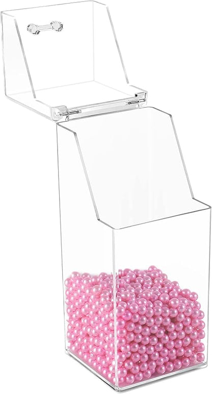 Sooyee Makeup Brush Holder,Makeup Brush Organizer with 8mm Pink Pearls,Dustproof Makeup Brush holder with Lid
