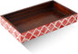 HANDICRAFTS HOME Handmade Moroccan Pattern 10x6 Towel Tray - Small Bathroom Tray, Guest Towel Holder, Decorative Napkin Holder, Bathroom Countertop Storage, Kitchen Hand Towel Holder Moroccan Red