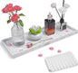 Bloss Bathroom Counter Marble Tray and Soap Holder - 15.7x5.9 inch Silicone Bathroom Vanity Trays, Marble Tray for Kitchen Counter, Toilet Tank Tray,Trays for Perfume, Jewelry,Candle, Key