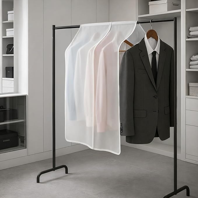 Clothing Rack Covers Hanging Clothes Dust Covers Garment Bag Organizer Storage Waterproof Hanger Protector Clear Clothes Shoulder Rack Cover Suit Coat Dress Closet Dustproof Cover, 23.6 x 47.2 in