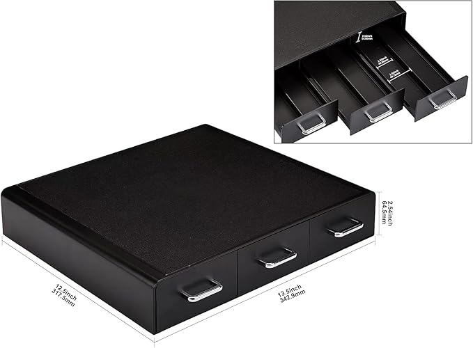 Amazon Basics K-Cup Compatible Coffee Pod Storage Drawer, 3 Easy-Open Drawers, 36 Pod Capacity, Black (Pack of 6)
