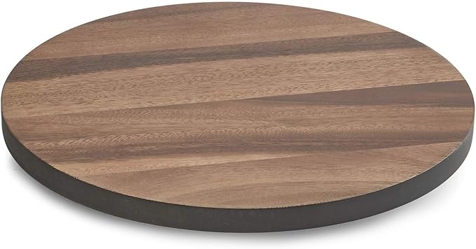 Woodard & Charles Round Lazy Susan Turntable with Stainless Steel Ball Bearing Mechanism (Black)
