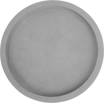 MyGift 11-inch Modern Gray Concrete Round Bathroom Vanity Tray, Cologne and Perfume Tray for Dresser Top