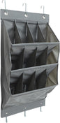 TOYANDONA Multi-Function over the Door Organizer Bag with 12 Gray Oxford Cloth Pockets, Large Capacity Wall Hanging Storage Pouch for Home Closet Shoe and Accessory Organization