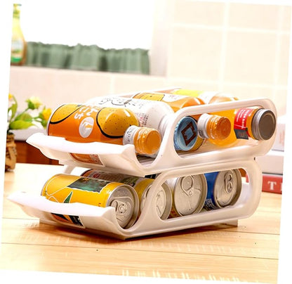 Beverage Stackable Rack 2pcs Refrigerator Drink Organizers for Fresh Storage