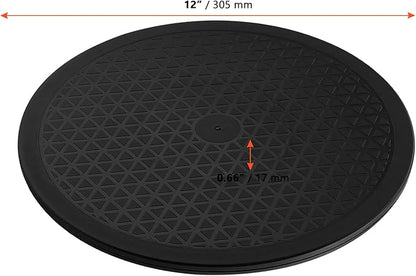 SINJEUN 8 PCS 12 Inch 360° Rotating Swivel, Rotating Swivel Stand Turntable Lazy Susan Monitor Stand for Plants, Models and Handicraft, Black