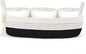 Mkono Small Storage Basket for Toilet Tank Top Boho Bathroom Decor Woven Rope Toilet Paper Tray Organizer for Shelf Bedroom Living Room, Black and White, 1 Pack, 15.7" L x 6" W