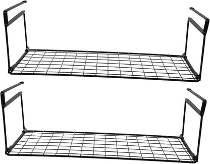 Zerodeko 2Pcs Hanging Shoe Rack Space Saving Shoe Organizer for Closet Design Efficient Storage Stylish Slipper Holder for Entryway Black