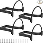 4 Pcs Metal Cowboy Hat Rack, Wall Mounted, Black Cap Holder, Multifunctional Western Rustic Decorative Cowboy Hat Hooks for Home Apartment Dormitory